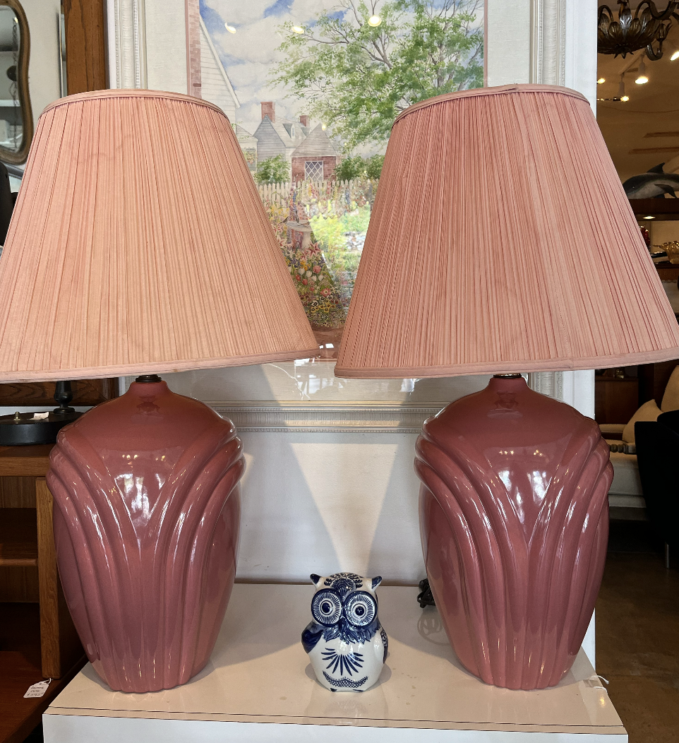 その他 80s pink lamp Art Deco Revival Lamps Dusty Pink Lamp Pair 1980s - Etsy Canada